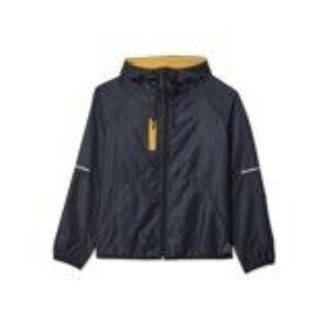 Reebok Jacket Mens Small Agility Zip Windbreaker Hood Reflective Lightweight